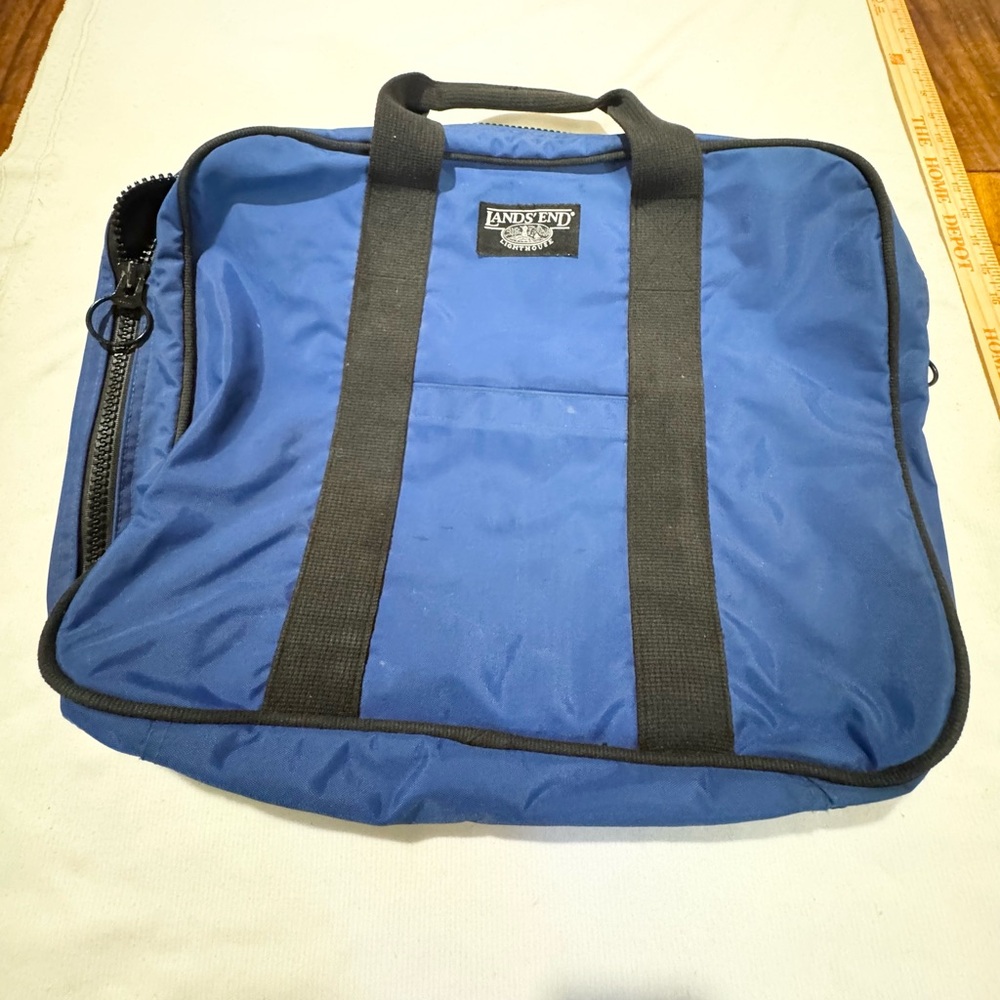 Vintage Lands' End Lighthouse Series Business Messenger Traveler Bag